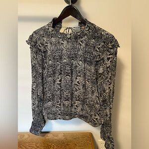 Free People roma snakeskin-print crepe blouse